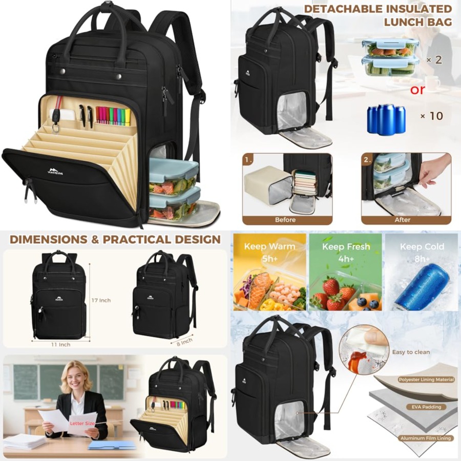 Teacher Backpack with Lunch Co - Laptop Backpack 15.6 ulasan dan harga