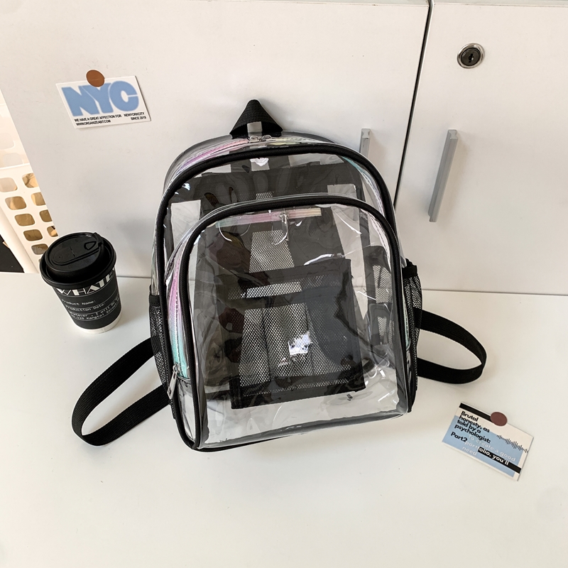PVC Transparent Zipper Large C - Fashion Backpack Women ulasan dan harga