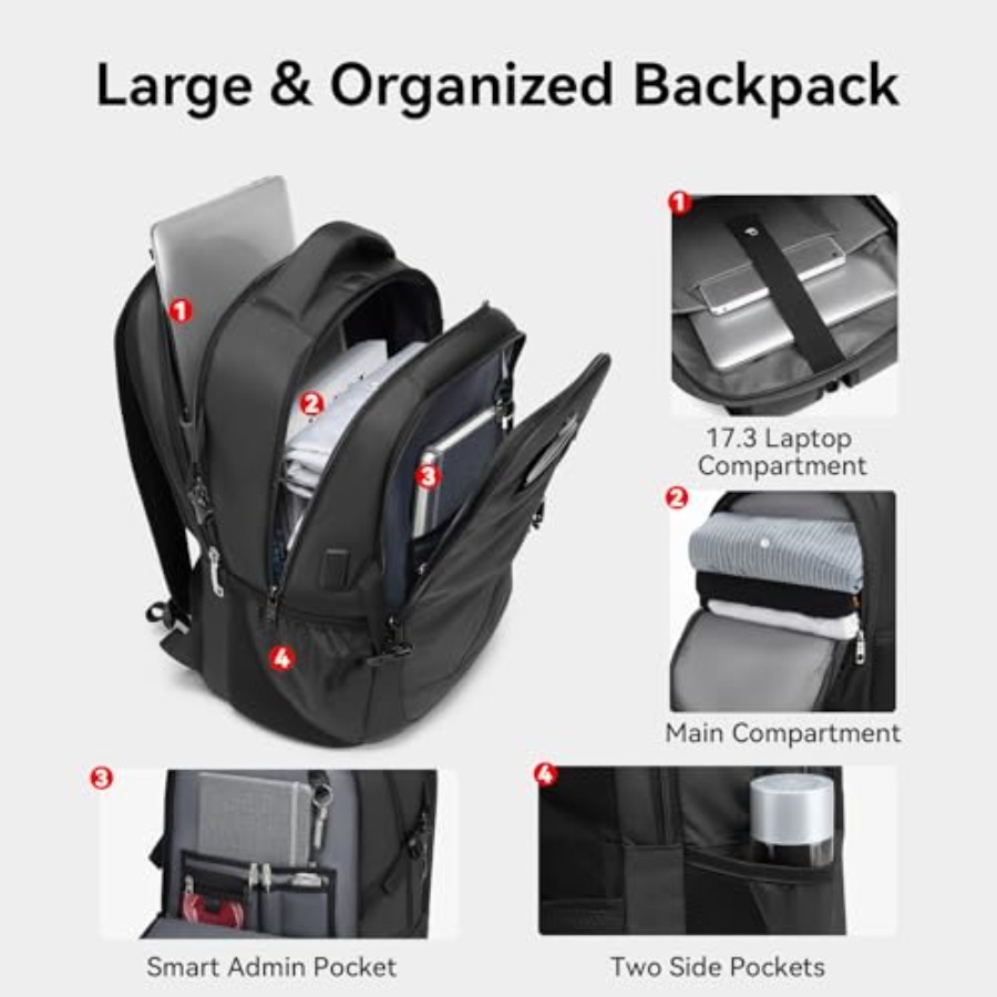 17.3'' Laptop Backpack for Men - Travel Backpack Anti Theft ulasan dan harga