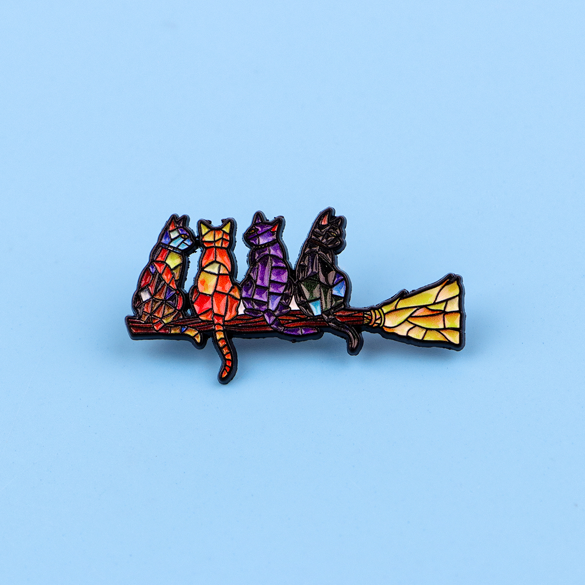 Colorful Cat Enamel Pin Witch  - Fashion Backpack Women ulasan dan harga