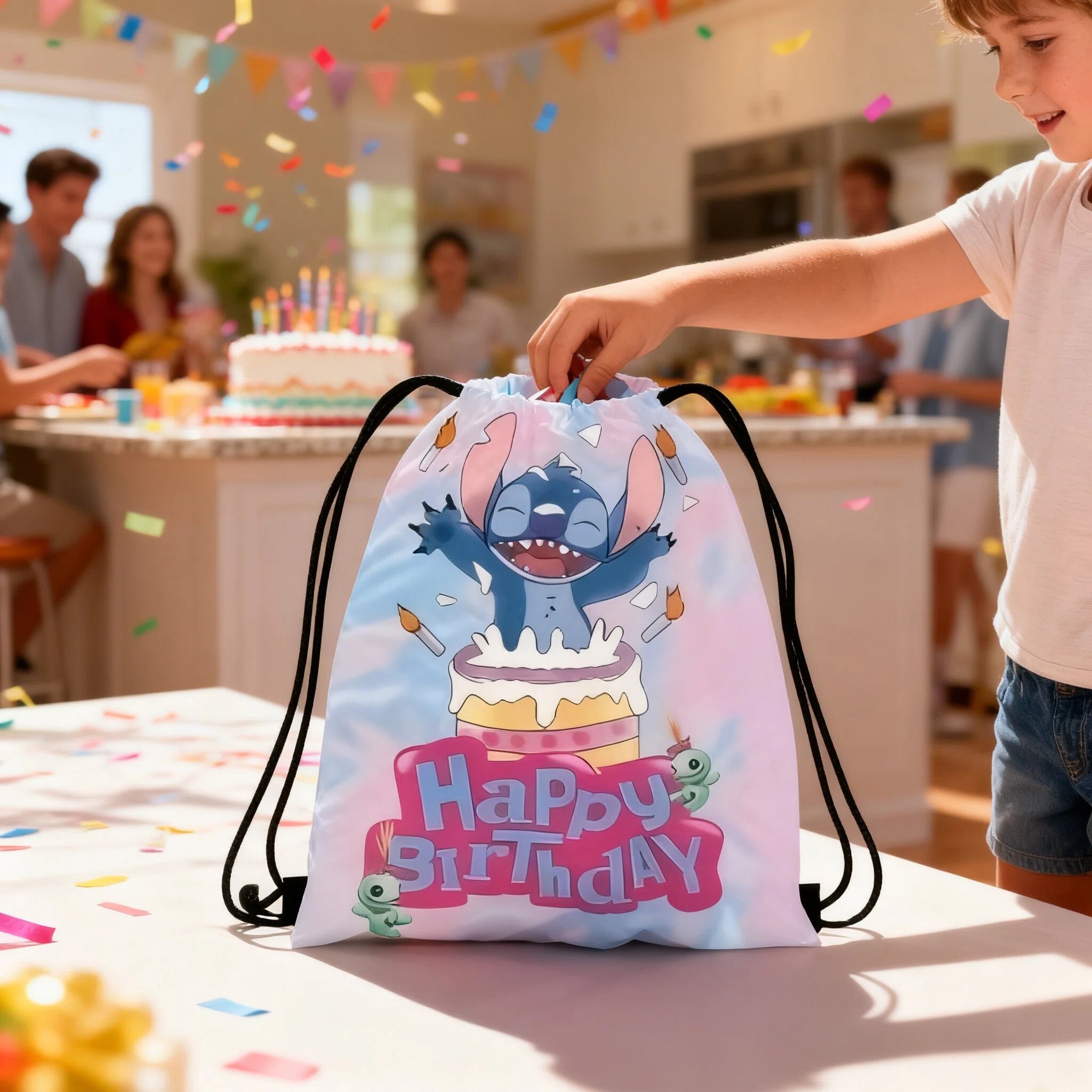Disney Stitch Storage Bags Set - Drawstring Gym Bag ulasan dan harga