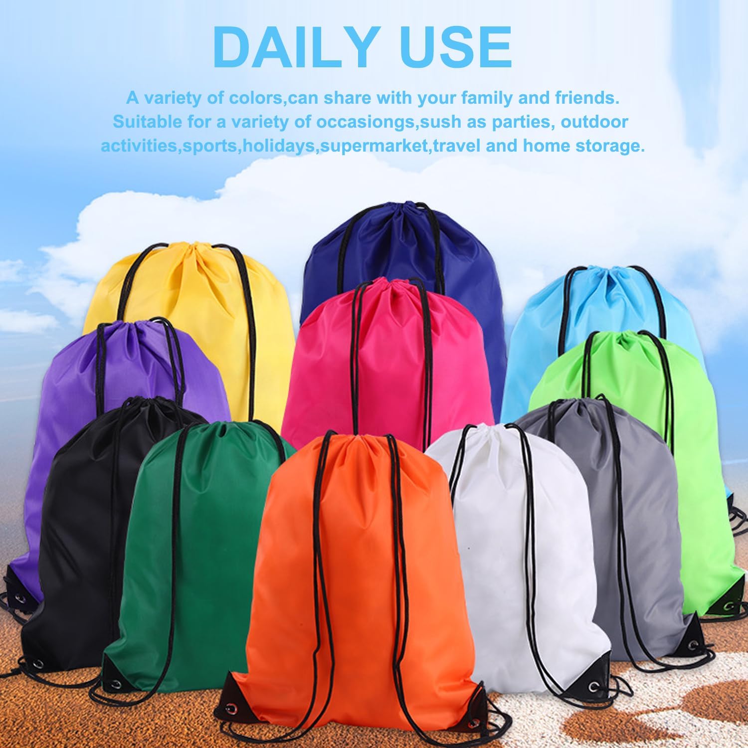 120PCS Drawstring Backpack Bul - Drawstring Gym Bag ulasan dan harga