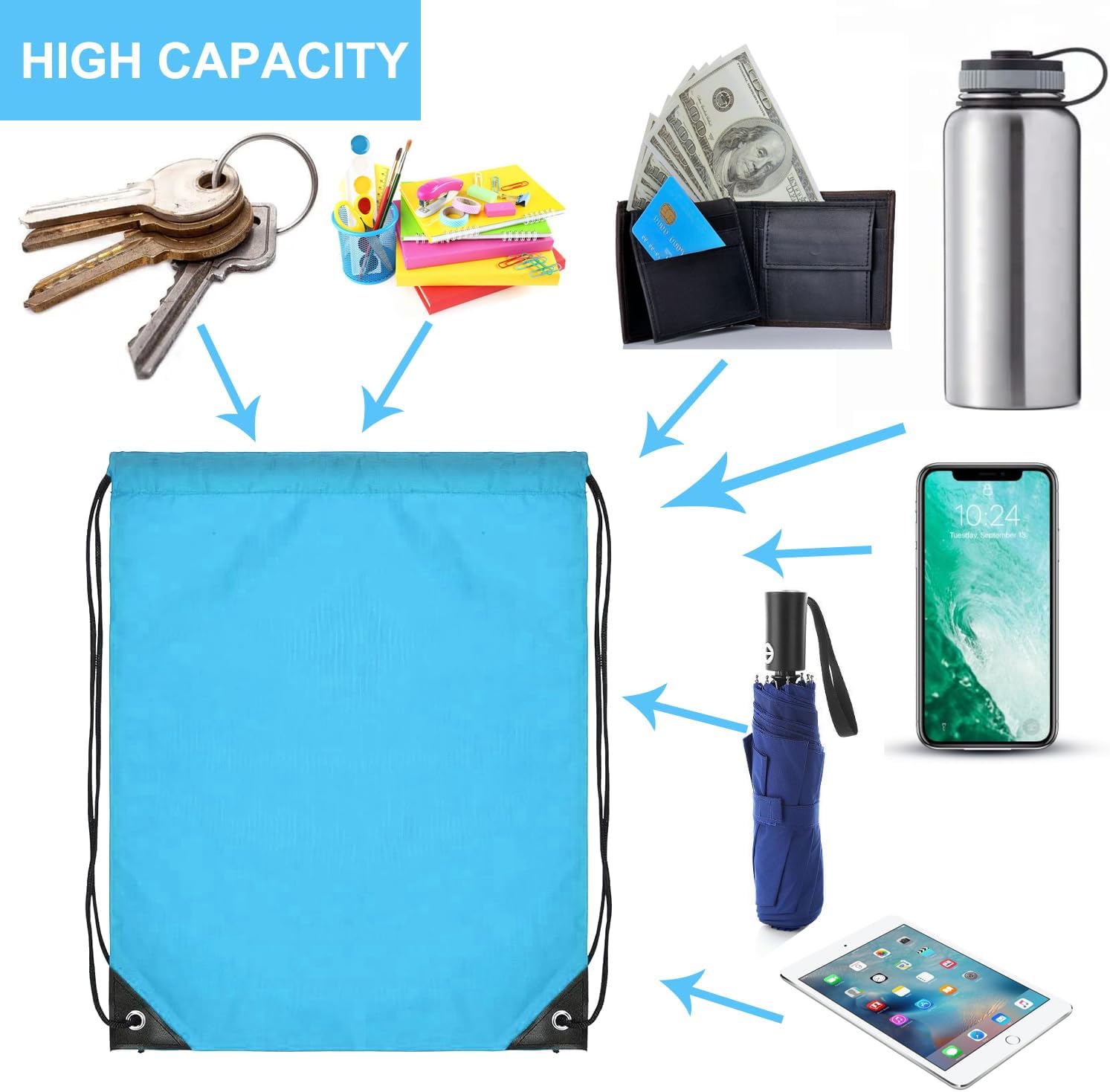 120PCS Drawstring Backpack Bul - Drawstring Gym Bag ulasan dan harga