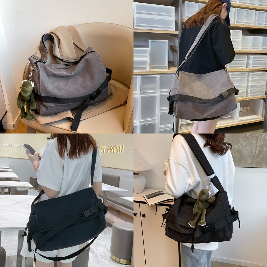 【New Arrival】Black Canvas Cros - Canvas Backpack Casual ulasan dan harga