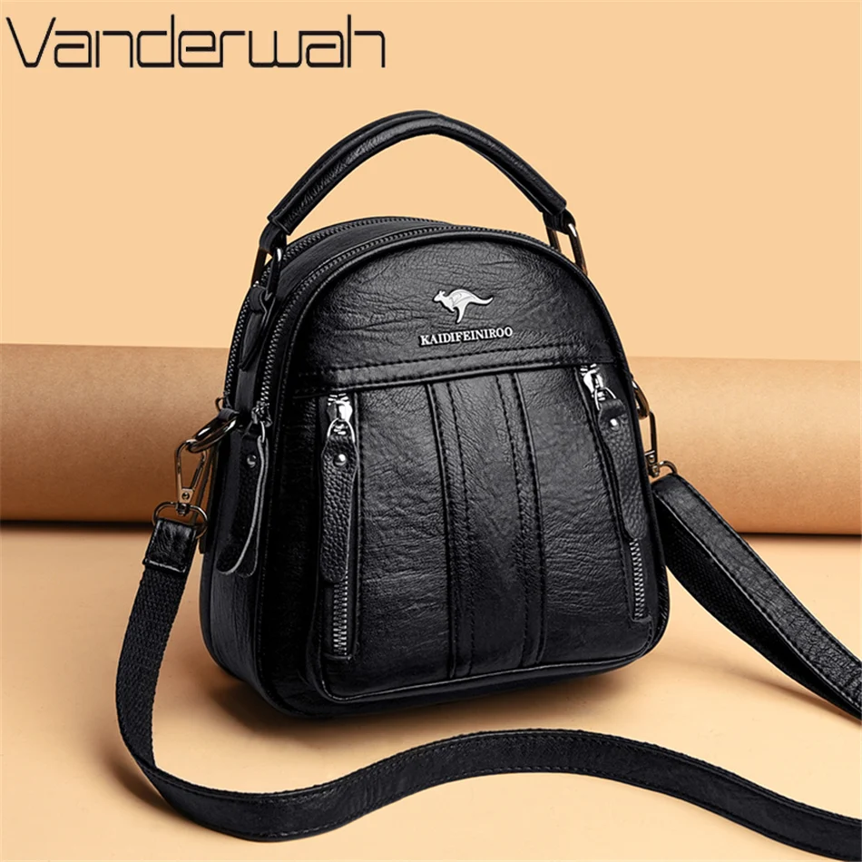 4 In 1 Leather Backpacks Multi - Leather Backpack Vintage ulasan dan harga