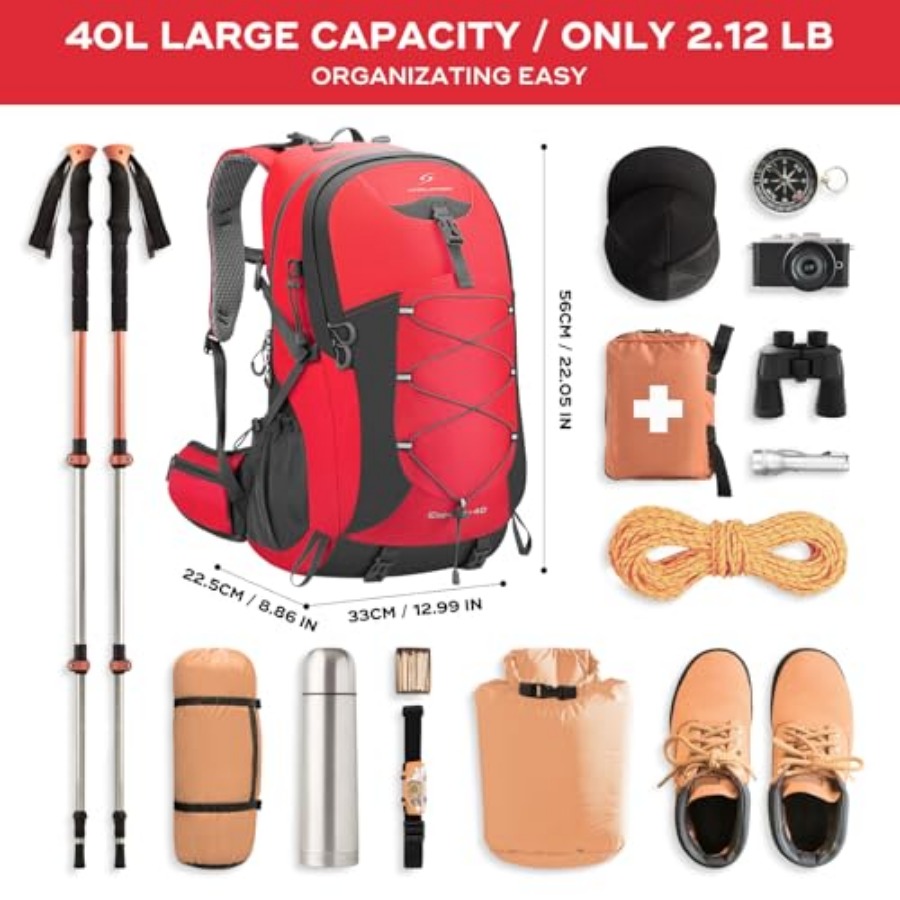 Hiking Backpack, Camping Backp - Rain Cover Backpack ulasan dan harga