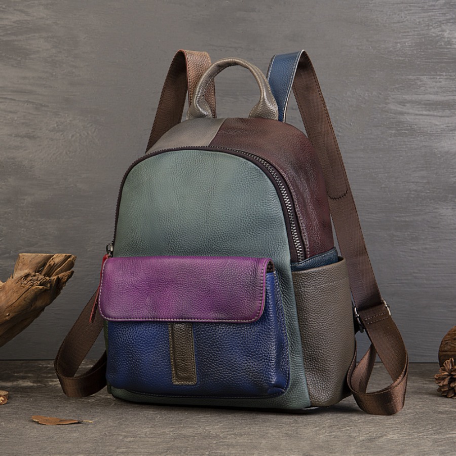 【New Arrival】 Vintage Color Bl - Leather Backpack Vintage ulasan dan harga