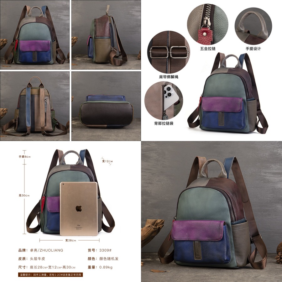 【New Arrival】 Vintage Color Bl - Leather Backpack Vintage ulasan dan harga