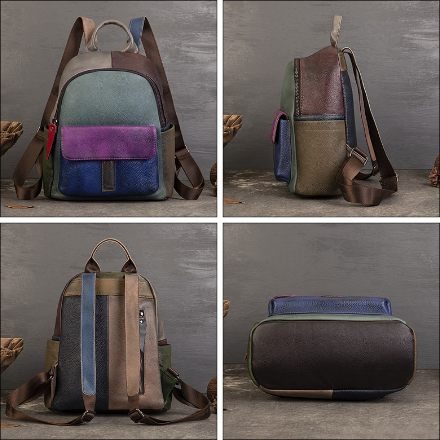 【New Arrival】 Vintage Color Bl - Leather Backpack Vintage ulasan dan harga