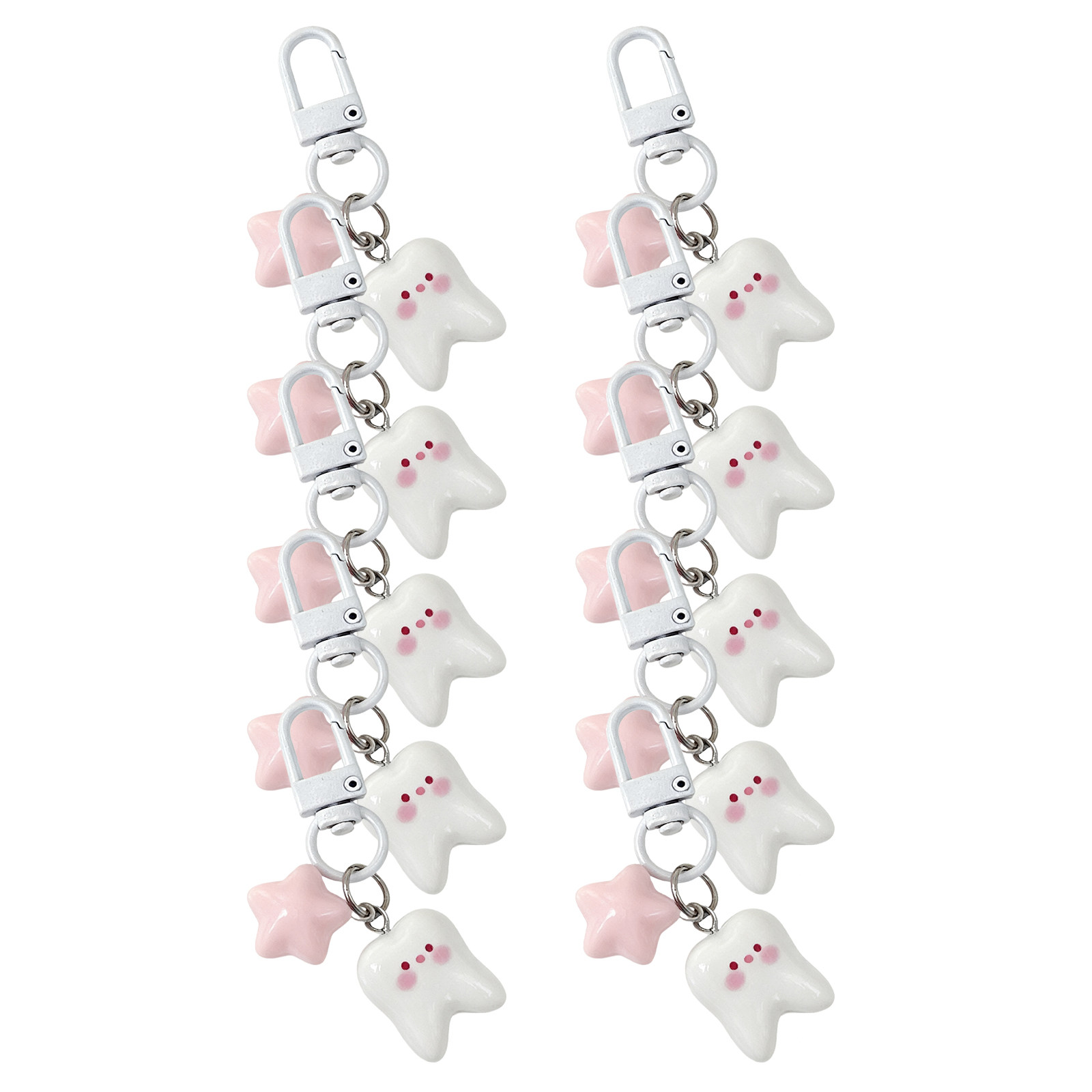 10Pcs Tooth Shape Keychain Cut - Mini Backpack Purse ulasan dan harga