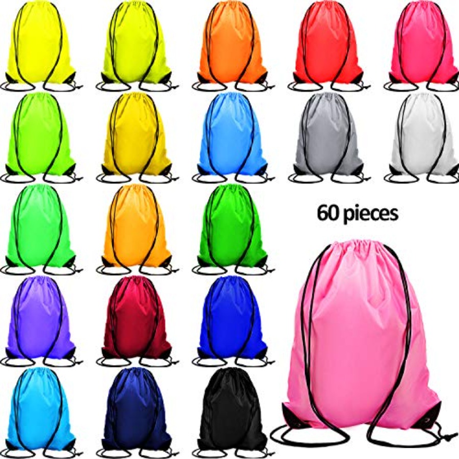 60 Pieces Drawstring Backpack  - Drawstring Gym Bag ulasan dan harga