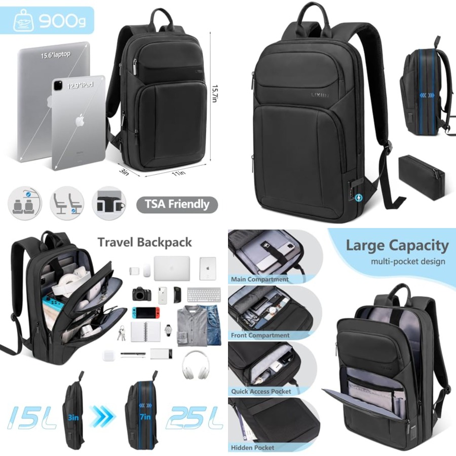 Backpack for Men Slim and Expa - Travel Backpack Anti Theft ulasan dan harga
