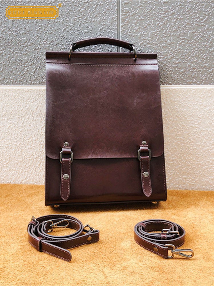 British Style Vintage Cow Spli - Leather Backpack Vintage ulasan dan harga