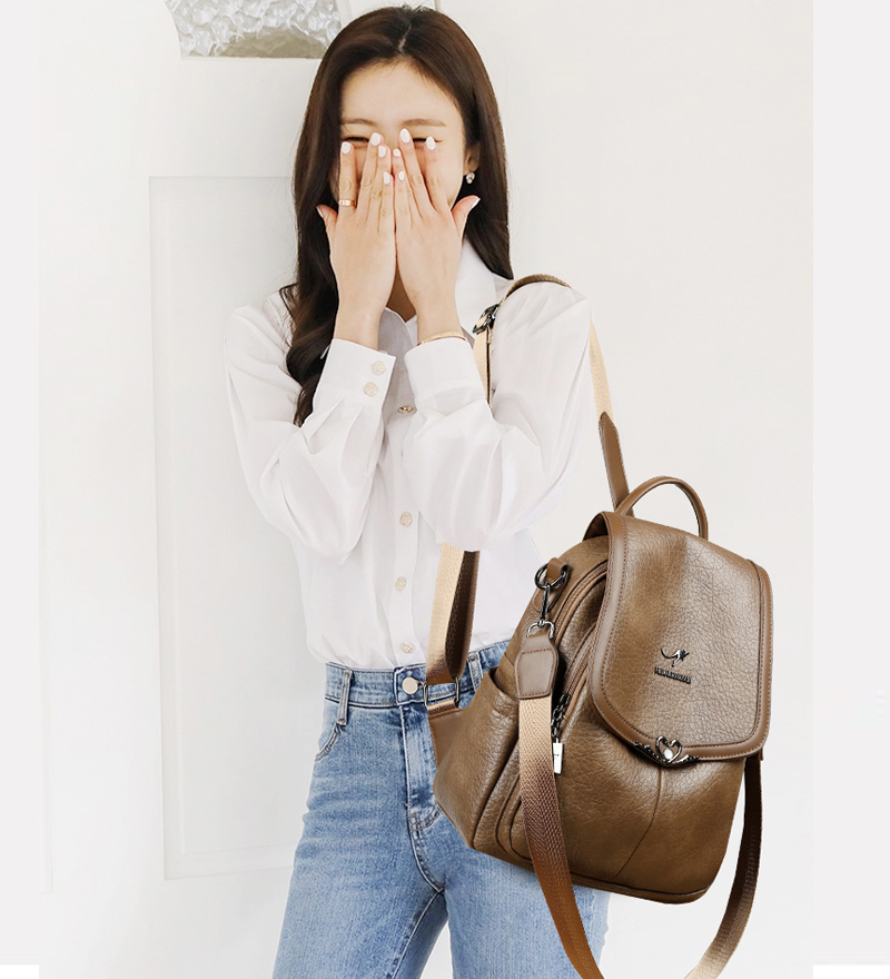 2026 new Ladies Bookbag Rucksa - Leather Backpack Vintage ulasan dan harga
