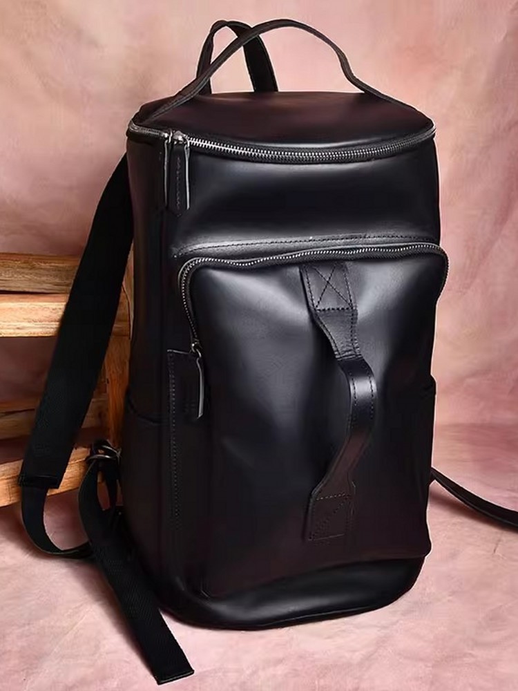 Handmade Mens Large Capacity T - Leather Backpack Vintage ulasan dan harga