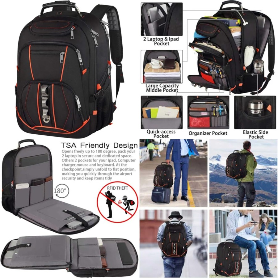 Travel Laptop Backpack, Extra  - Travel Backpack Anti Theft ulasan dan harga