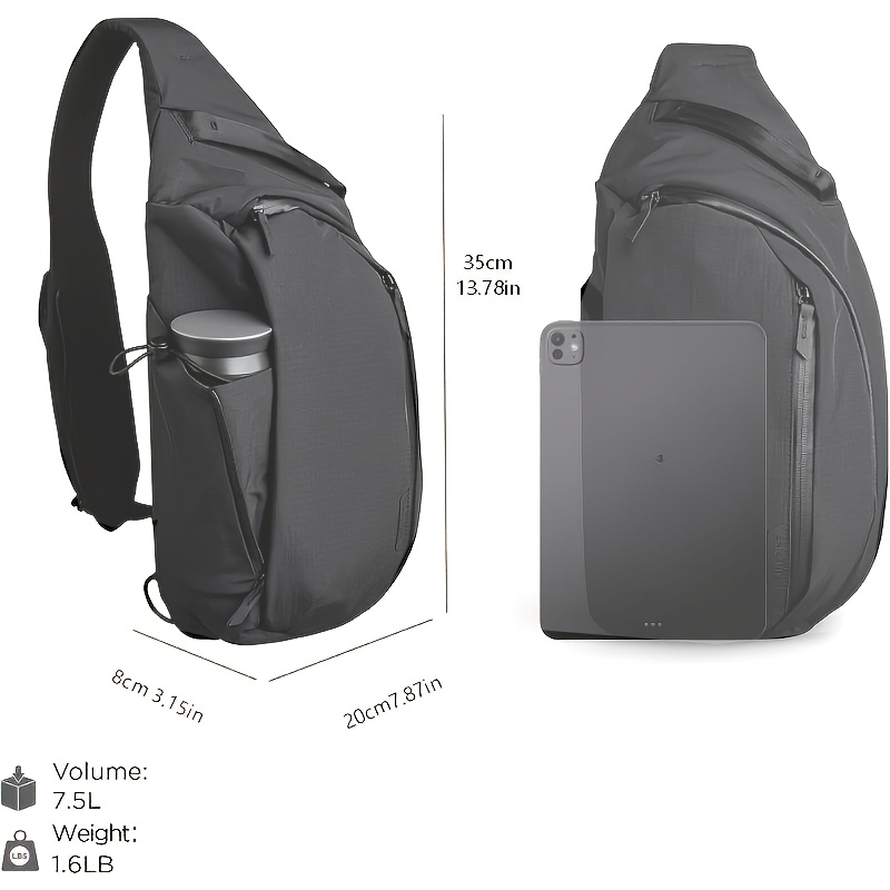 Right Shoulder Chest bag  7.5L - Sling Backpack Shoulder ulasan dan harga