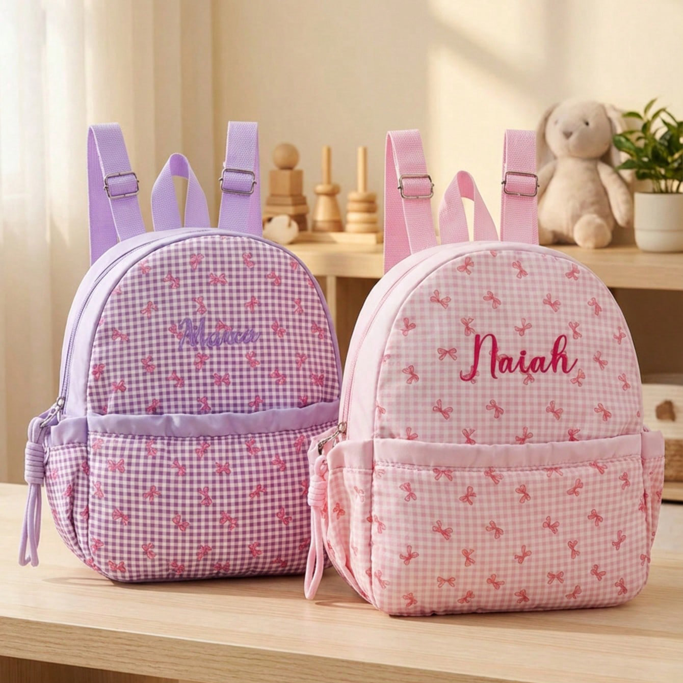 Custom Name-Letter Embroidered - School Backpack Teen ulasan dan harga
