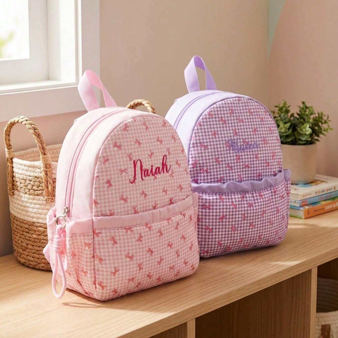 Custom Name-Letter Embroidered - School Backpack Teen ulasan dan harga