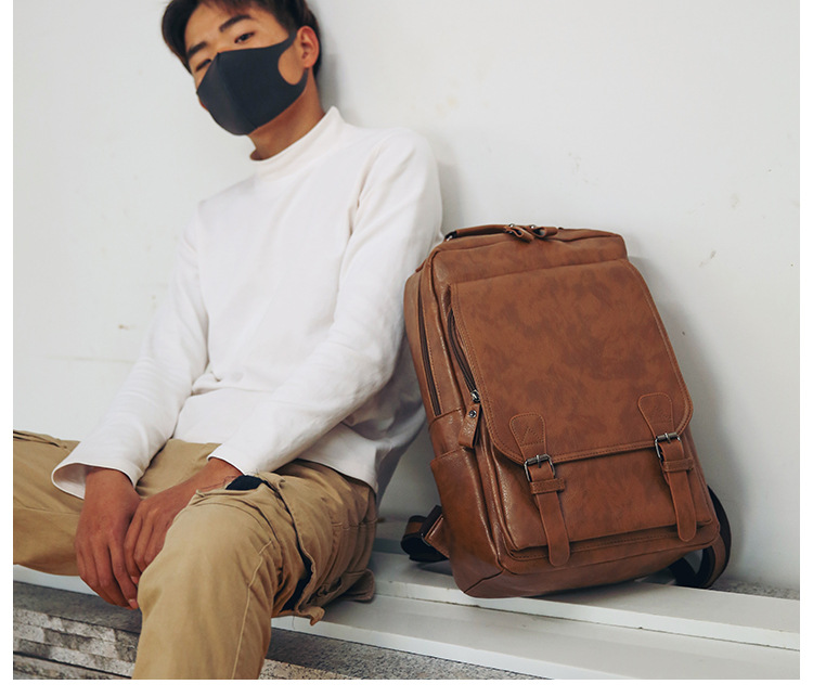 New Arrival PU Leather Backpac - Business Backpack Brief ulasan dan harga