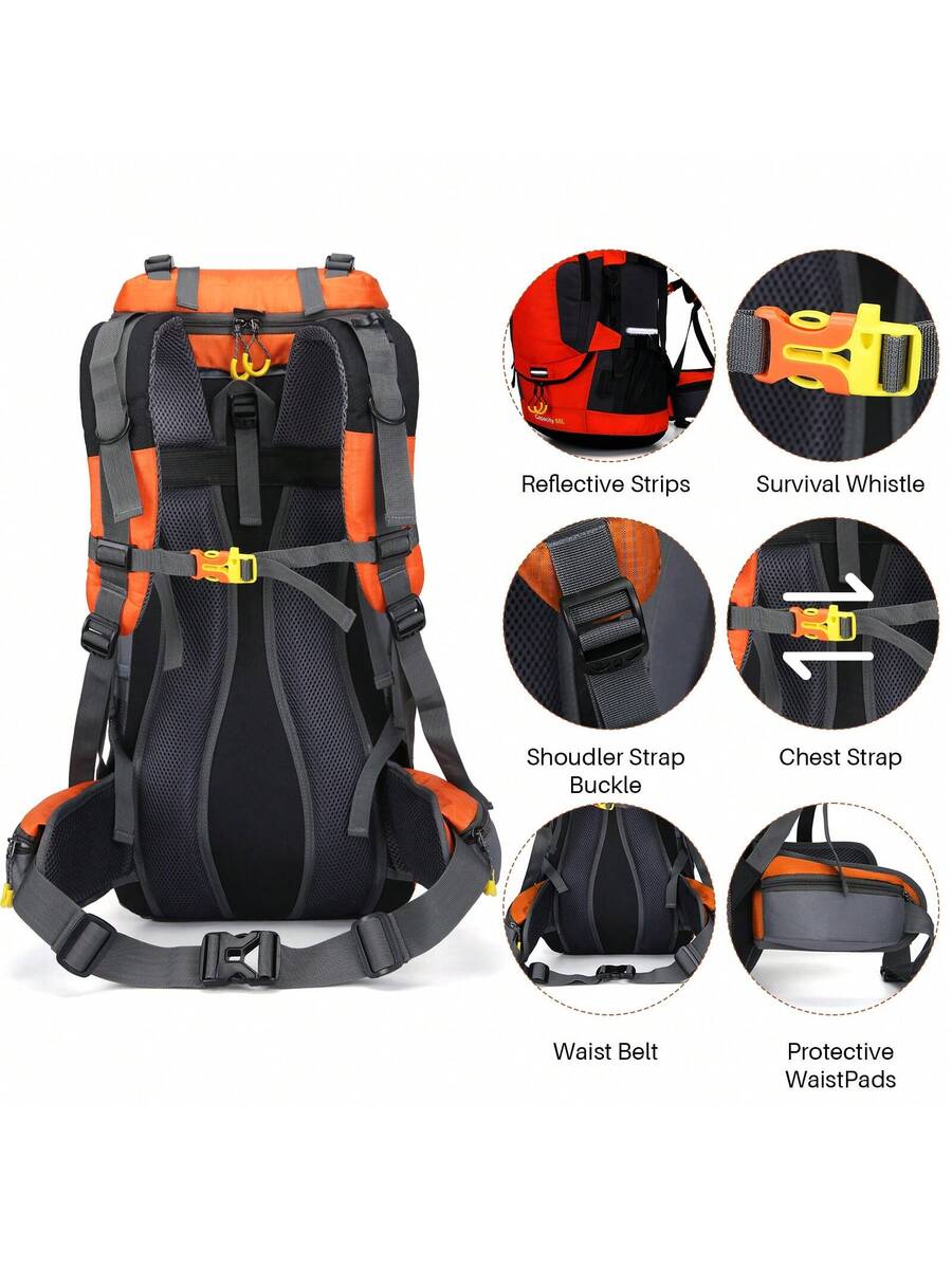 60L Waterproof Oxford Backpack - Hiking Backpack Waterproof ulasan dan harga