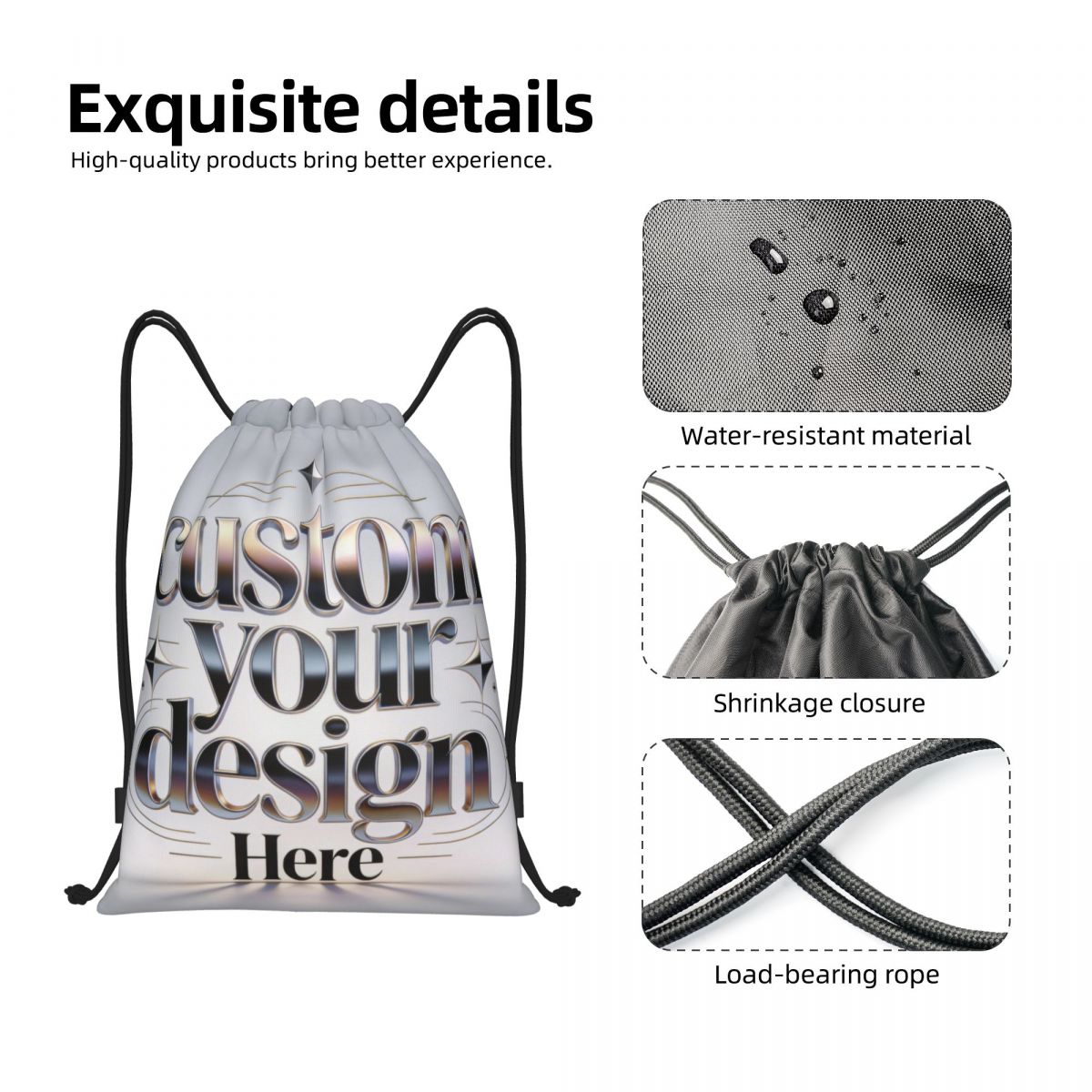 Custom Your Photo Logo Text Dr - Drawstring Gym Bag ulasan dan harga