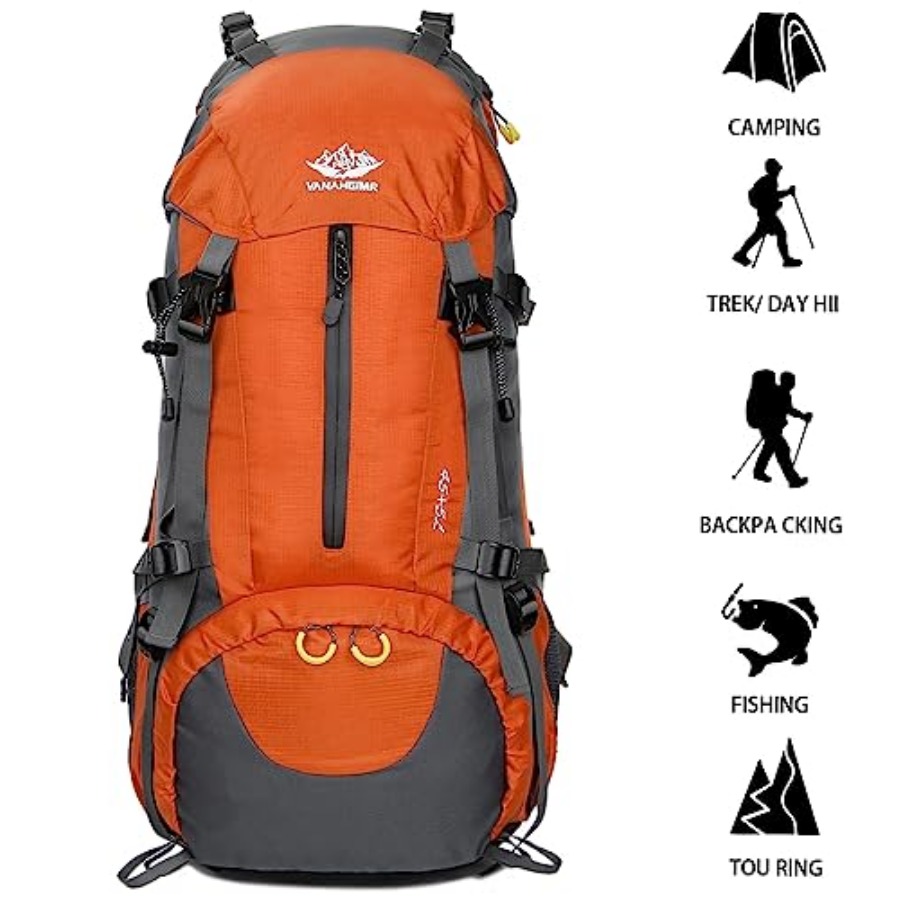 50L Hiking Backpack Men Campin - Rain Cover Backpack ulasan dan harga