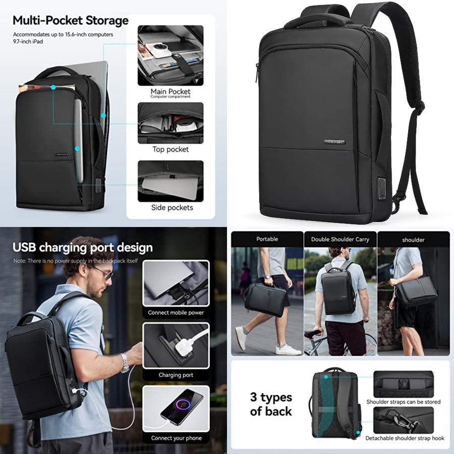 Slim Laptop Backpack for Men,  - Laptop Backpack 15.6 ulasan dan harga