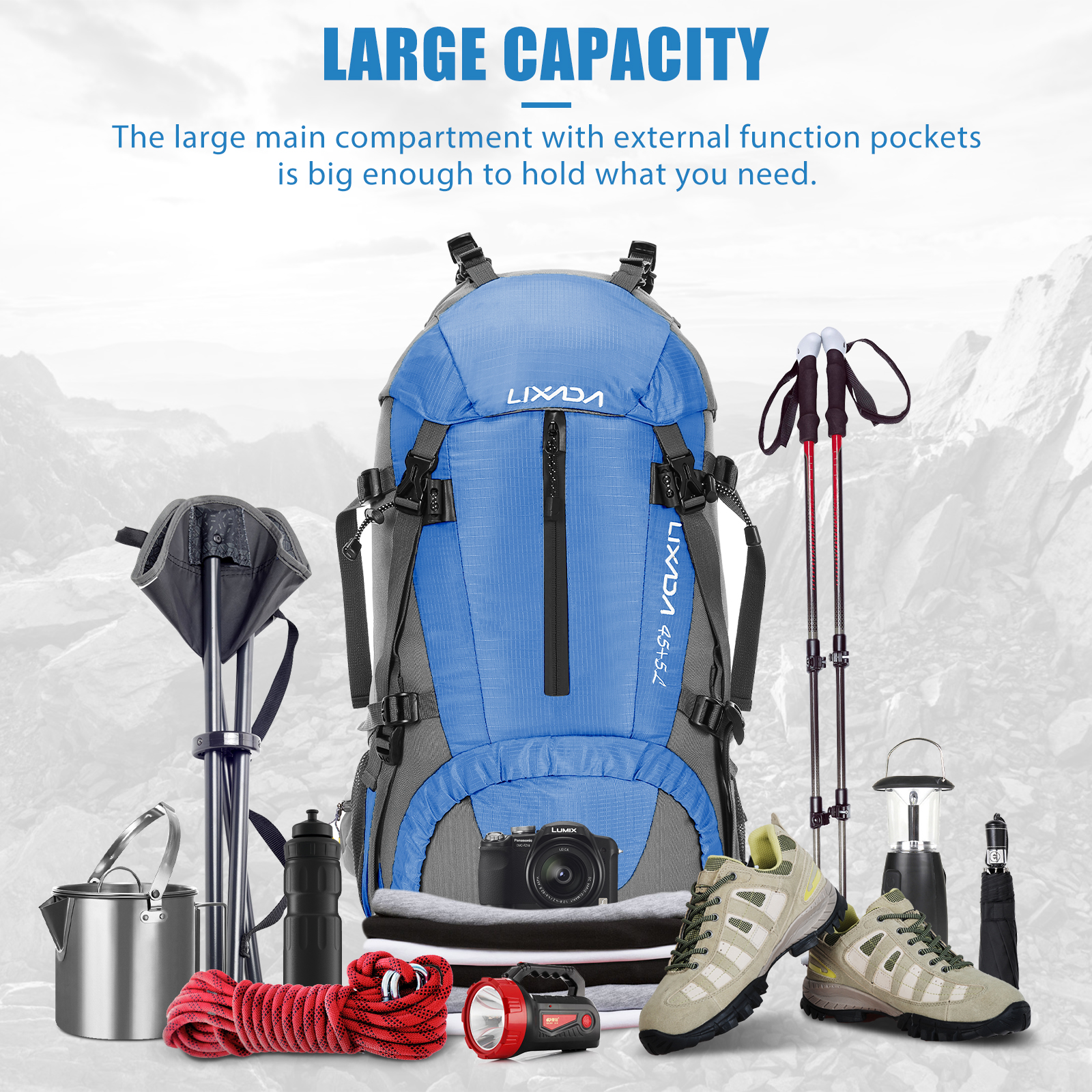 Lixada 50L Large Waterproof Tr - Rain Cover Backpack ulasan dan harga