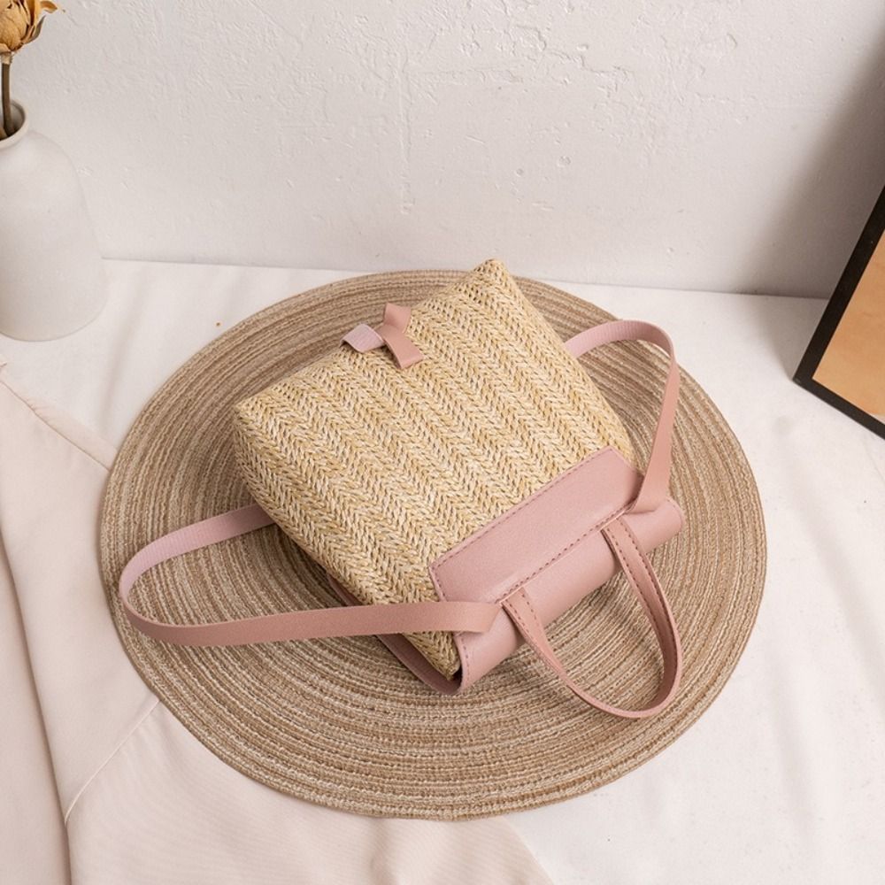 Fashion PU Leather Straw Backp - Leather Backpack Vintage ulasan dan harga