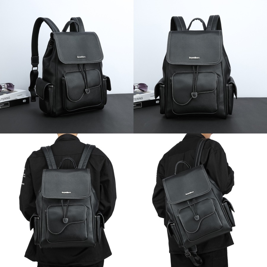 【New Arrival】Women's Black Fau - Leather Backpack Vintage ulasan dan harga