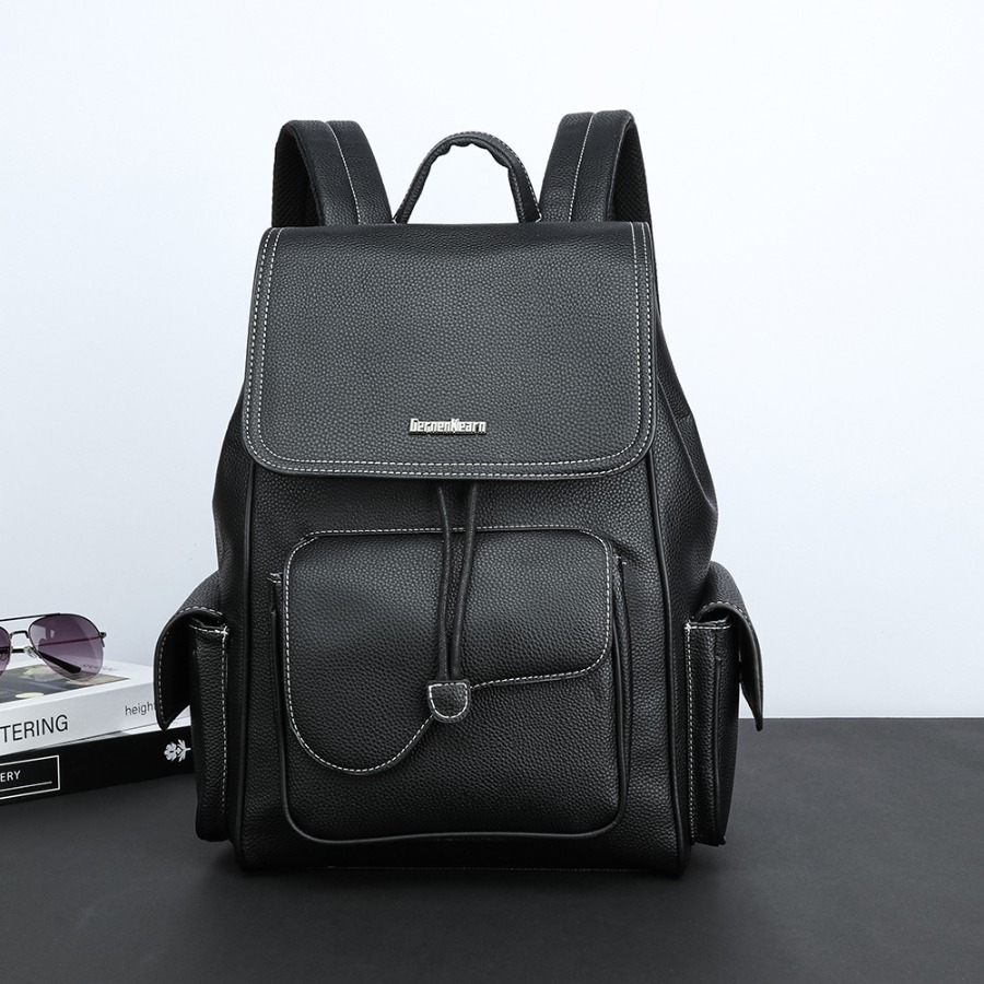 【New Arrival】Women's Black Fau - Leather Backpack Vintage ulasan dan harga